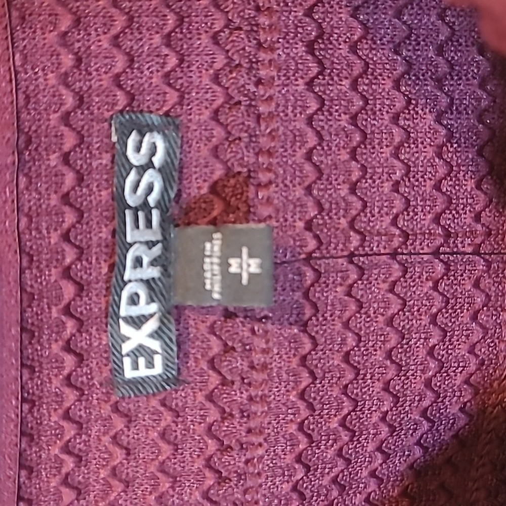 Express Strapless Sweetheart Pleated Skater Dress Maroon Wine NWT Size M - Picture 16 of 17